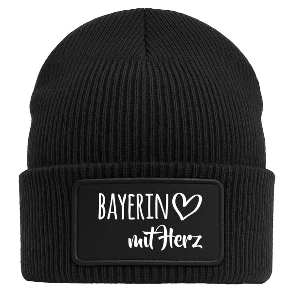 Beanie Bayerin mit Herz Black Mütze