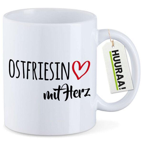 Kaffeetasse Ostfriesin mit Herz 330ml