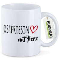 Kaffeetasse Ostfriesin mit Herz 330ml