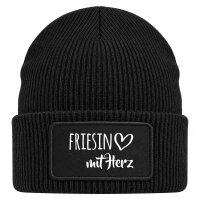 Beanie mit Patch Friesin mit Herz Black