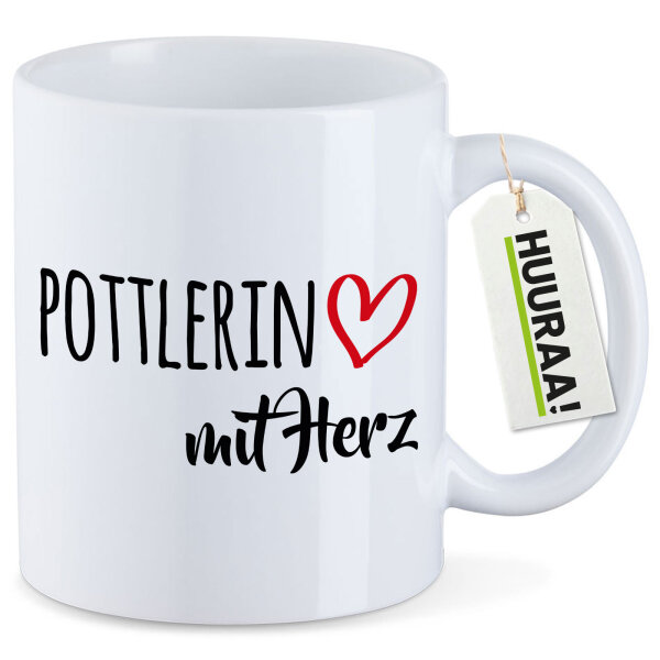 Kaffeetasse Pottlerin mit Herz 330ml