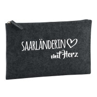 Kulturbeutel Saarländerin mit Herz 1 Liter Filz...