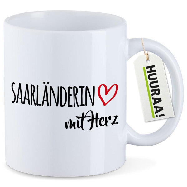 Kaffeetasse Saarländerin mit Herz 330ml