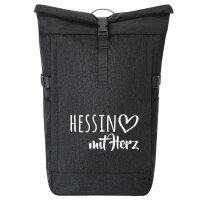 Kurierrucksack Hessin mit Herz 30-44 Liter Black Melange