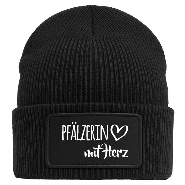 Beanie Pfälzerin mit Herz Black Mütze