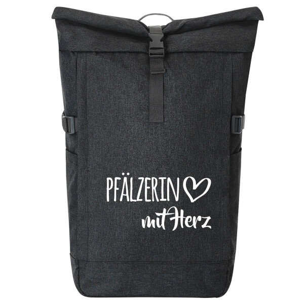 Kurierrucksack Pfälzerin mit Herz 30-44 Liter Black Melange