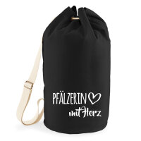 Seesack Pfälzerin mit Herz 20 Liter Rucksack Black
