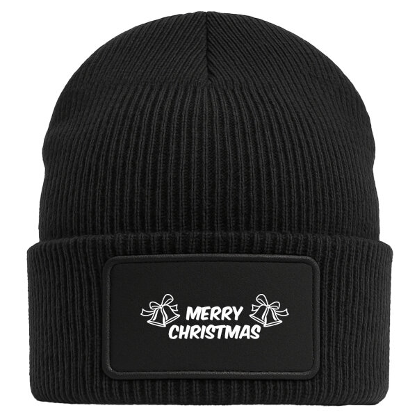 Beanie Merry Christmas Glocken Black Mütze