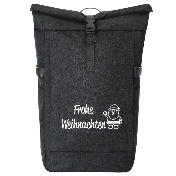 Kurierrucksack Frohe Weihnachten Weihnachtsmann 30-44 Liter Black Melange