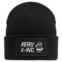 Beanie Merry X-Mas Weihnachtsmann Black Mütze