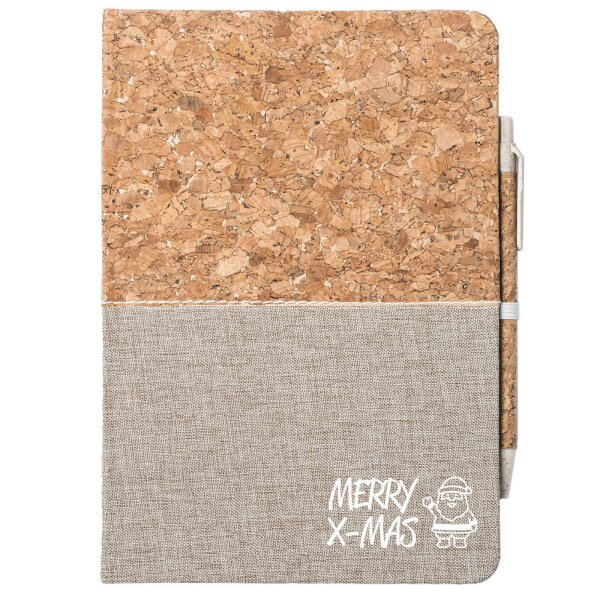 Notizbuch A5 Merry X-Mas Weihnachtsmann 80 Blatt inkl. Kugelschreiber