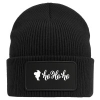 Beanie Santa Claus Ho Ho Ho Black Mütze