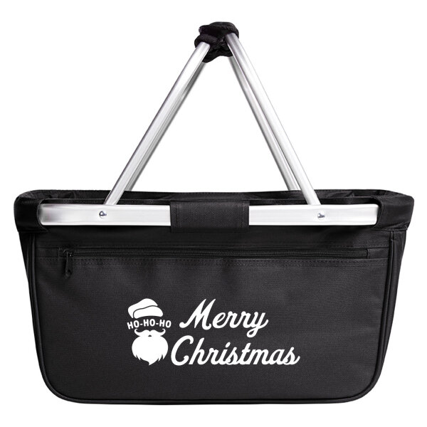 Einkaufskorb faltbar Ho Ho Ho Santa Merry Christmas 20 Liter Tragekorb Black