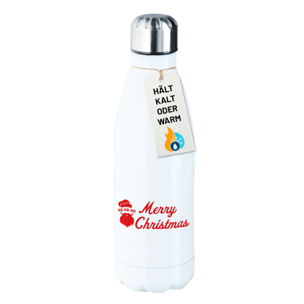 Edelstahl-Trinkflasche Ho Ho Ho Santa Merry Christmas 500ml Wasserflasche