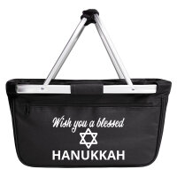 Einkaufskorb faltbar Wish blessed Hanukka Schriftzug 20...