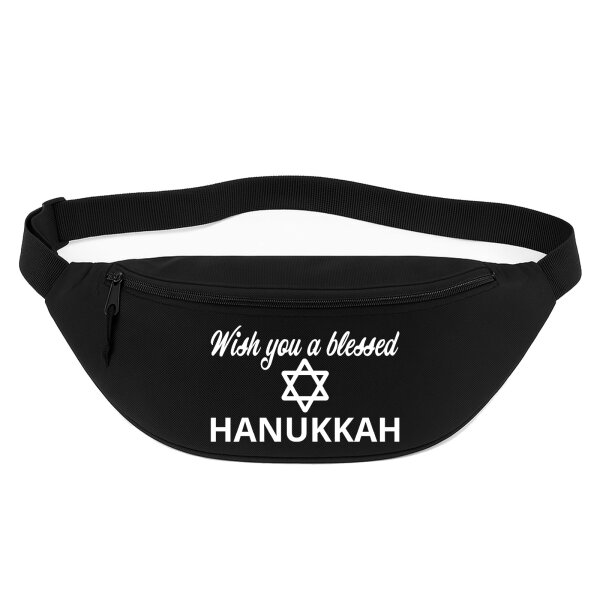 Bauchtasche Wish blessed Hanukka Schriftzug 2,5 Liter Black Crossbody Bag