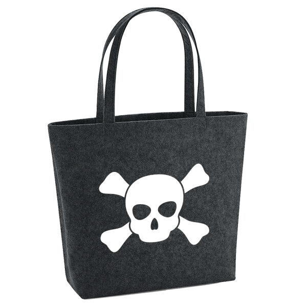 Filzshopper Pirat Totenschädel 22 Liter Filztasche