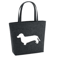 Filzshopper Dackel Silhouette 22 Liter Filztasche