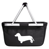 Einkaufskorb faltbar Dackel Silhouette 20 Liter Tragekorb...