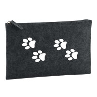 Kulturbeutel Fußtapsen Tapsen 1 Liter Filz Charcoal Kosmetiktasche