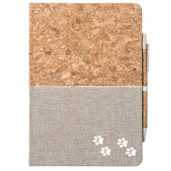 Notizbuch A5 Fußtapsen Tapsen 80 Blatt inkl. Kugelschreiber