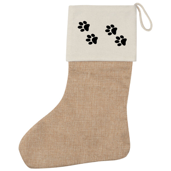 Weihnachtsstrumpf Fußtapsen Tapsen Beige