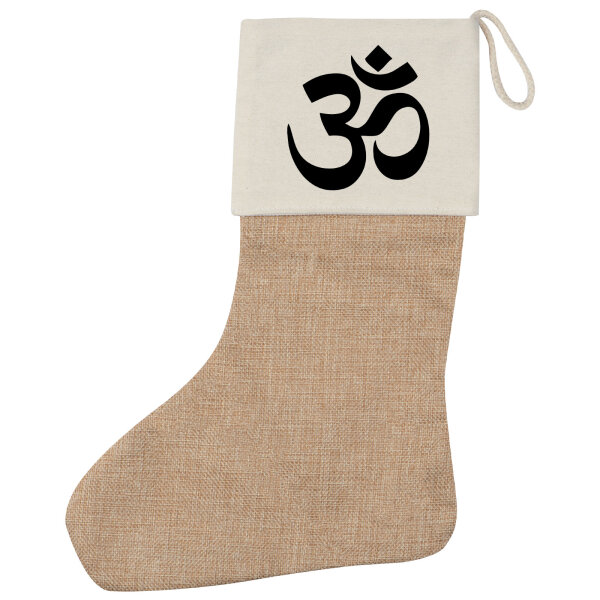 Weihnachtsstrumpf Om Symbol Beige