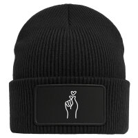 Beanie K-Pop Fingerherz Zeichen Black Mütze