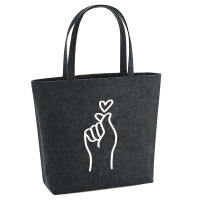 Filzshopper K-Pop Fingerherz Zeichen 22 Liter Filztasche