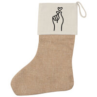 Weihnachtsstrumpf K-Pop Fingerherz Zeichen Beige