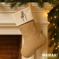 Weihnachtsstrumpf K-Pop Fingerherz Zeichen Beige