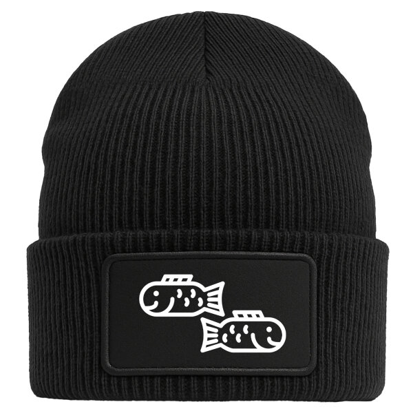 Beanie Fische Sternzeichen Symbol Black Mütze
