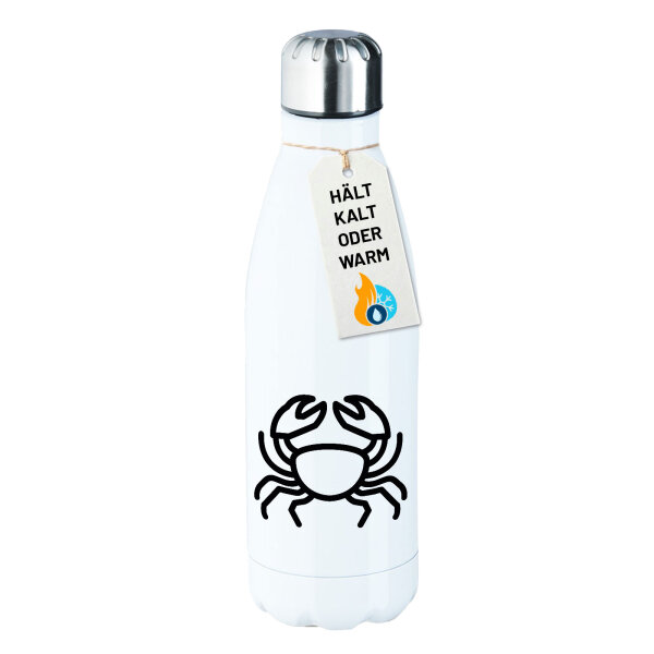 Edelstahl-Trinkflasche Krebs Sternzeichen Symbol 500ml Wasserflasche