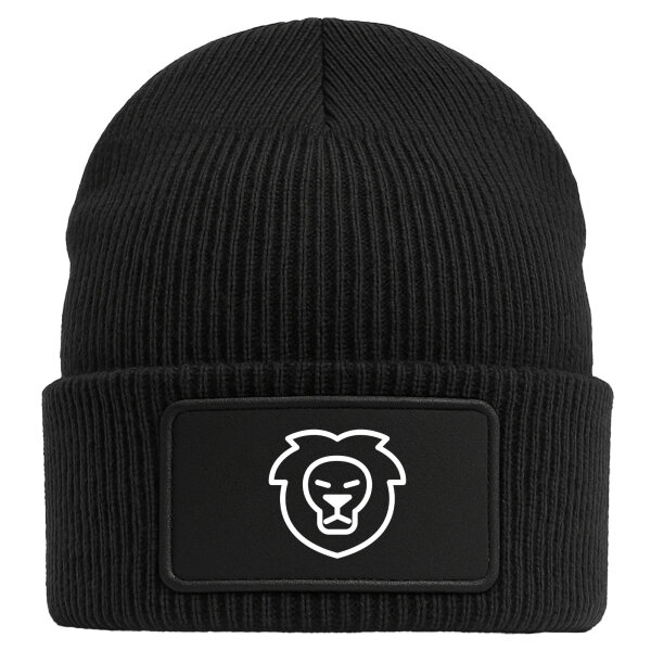 Beanie Löwe Sternzeichen Symbol Black Mütze