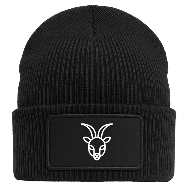 Beanie Steinbock Sternzeichen Symbol Black Mütze