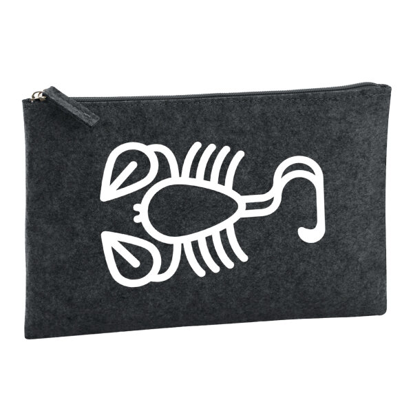 Kulturbeutel Skorpion Sternzeichen Symbol 1 Liter Filz Charcoal Kosmetiktasche