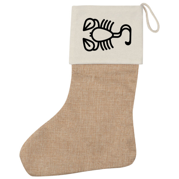 Weihnachtsstrumpf Skorpion Sternzeichen Symbol Beige