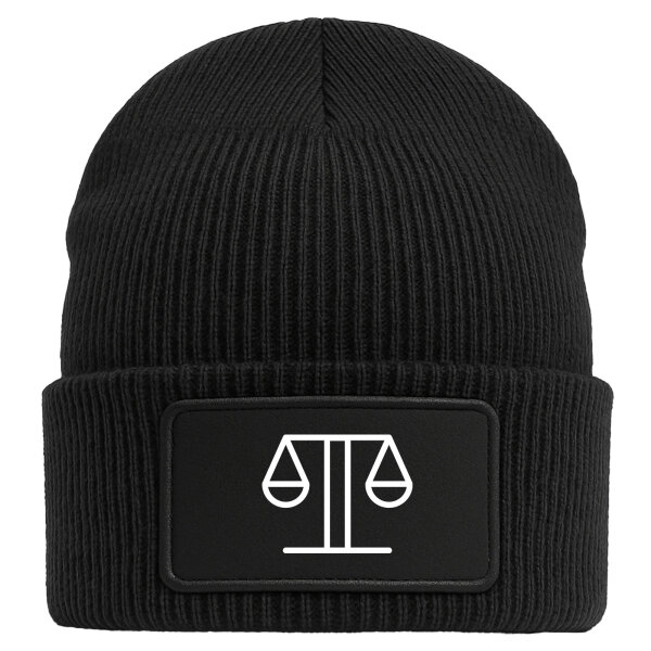 Beanie Waage Sternzeichen Symbol Black Mütze