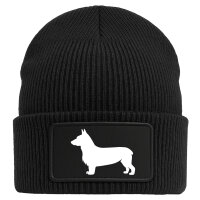 Beanie Welsh Corgi Pembroke Silhouette Black Mütze