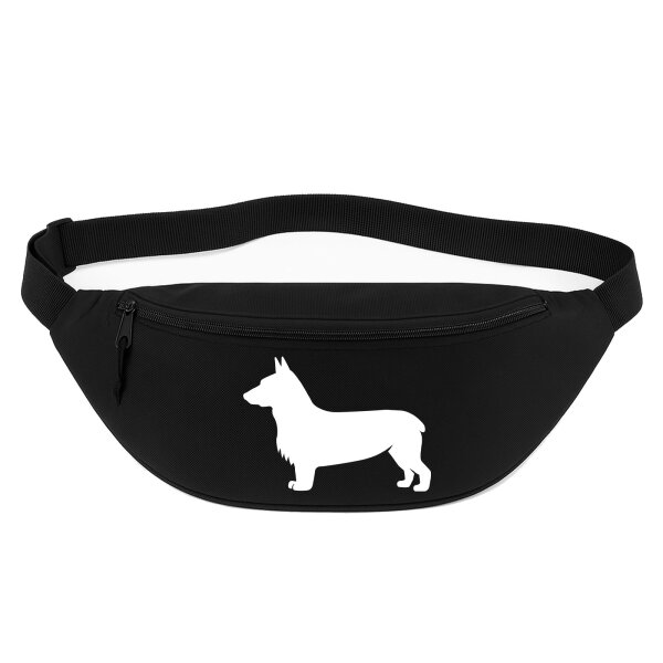 Bauchtasche Welsh Corgi Pembroke Silhouette 2,5 Liter Black Crossbody Bag
