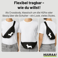 Bauchtasche Welsh Corgi Pembroke Silhouette 2,5 Liter Black Crossbody Bag