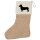 Weihnachtsstrumpf Welsh Corgi Pembroke Silhouette Beige