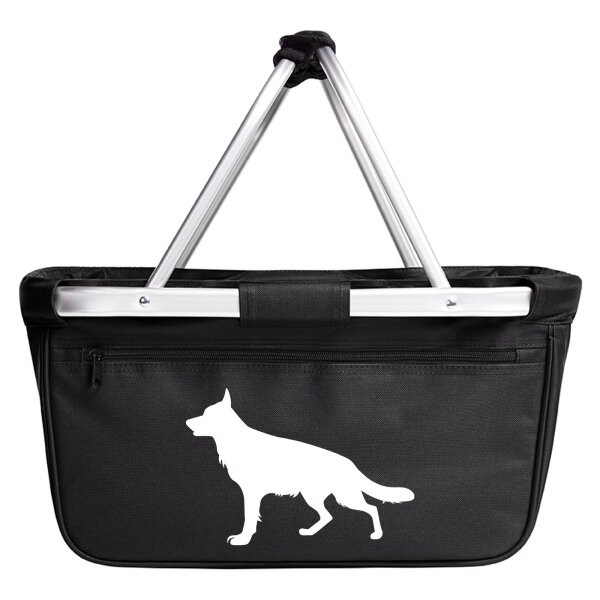 Einkaufskorb faltbar Deutscher Schäferhund Silhouette 20 Liter Tragekorb Black