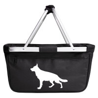 Einkaufskorb faltbar Deutscher Schäferhund Silhouette 20 Liter Tragekorb Black