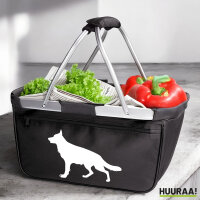 Einkaufskorb faltbar Deutscher Schäferhund Silhouette 20 Liter Tragekorb Black