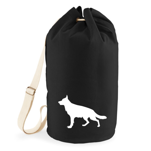 Seesack Deutscher Schäferhund Silhouette 20 Liter Rucksack Black