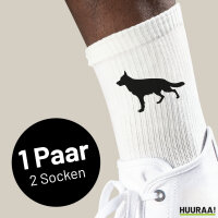 Socken Deutscher Schäferhund Silhouette Größe 37/46 White Motiv Tennissocken