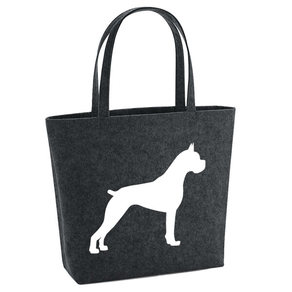 Filzshopper Deutscher Boxer Silhouette 22 Liter Filztasche