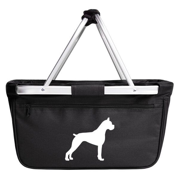 Einkaufskorb faltbar Deutscher Boxer Silhouette 20 Liter Tragekorb Black