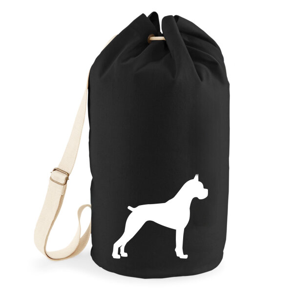 Seesack Deutscher Boxer Silhouette 20 Liter Rucksack Black